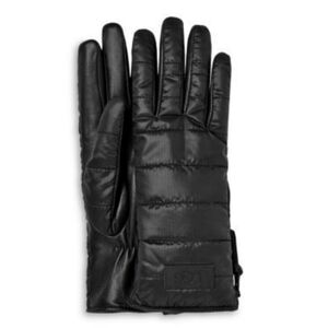 UGG All Weather Fabric Sherpa Lined Gloves with Zipper Black
